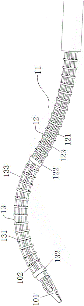 Flexible surgical tool with oppositely-crossed structural bones