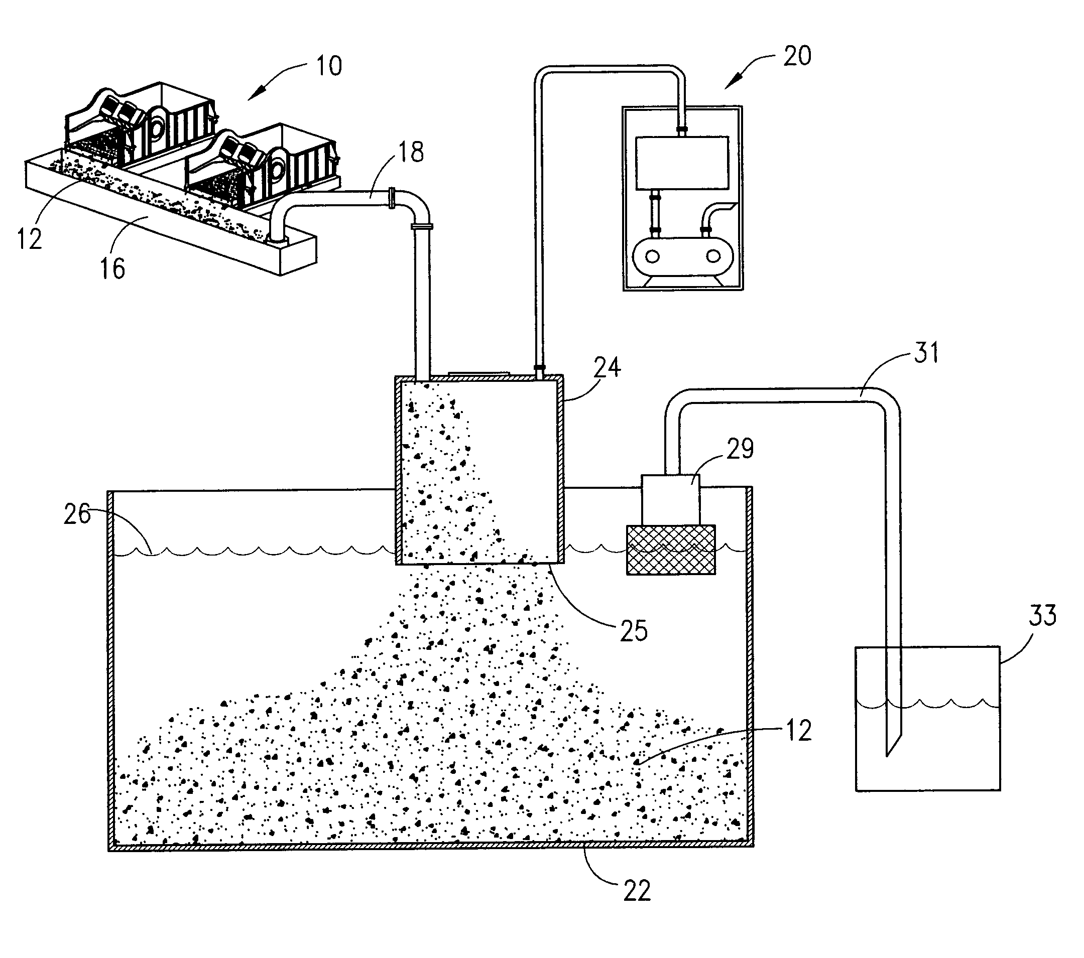 Method and apparatus for vacuum collecting and gravity depositing drill cuttings