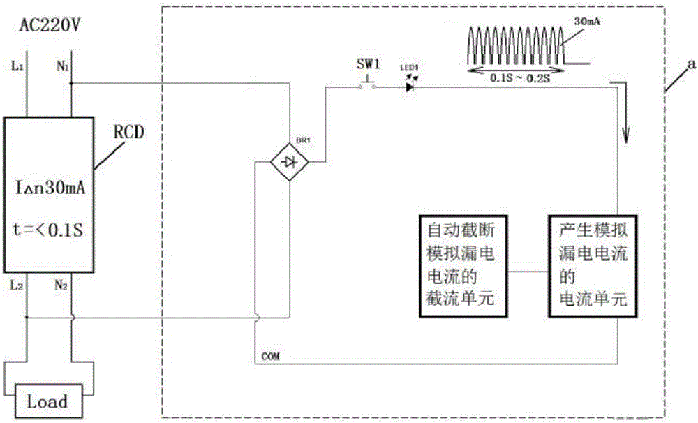 Method and circuit for testing instantaneous currents of electric leakage protectors