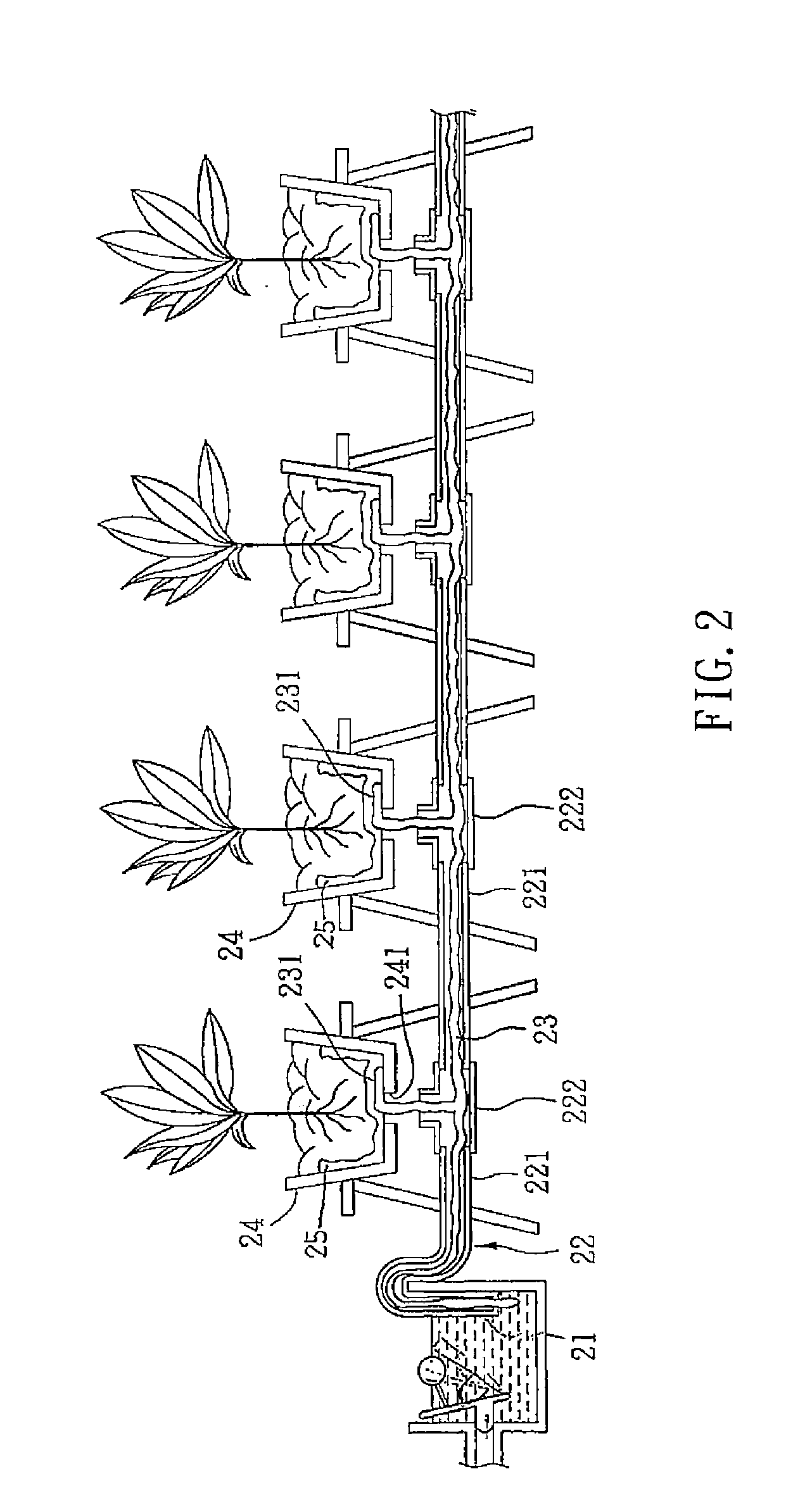 Closed capillary water distribution system for planters