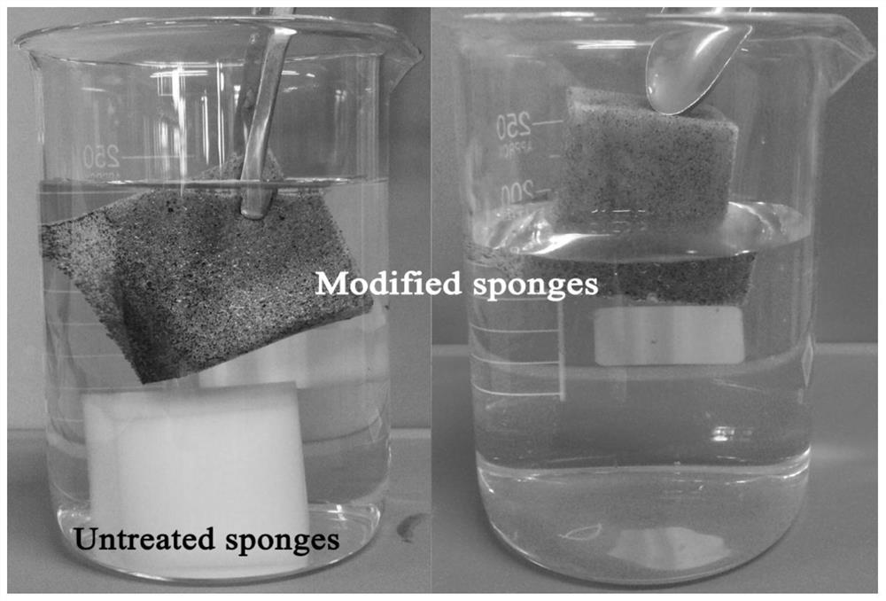 Graphene/chlorinated polypropylene modified melamine foam oil-absorbing material and preparation method thereof