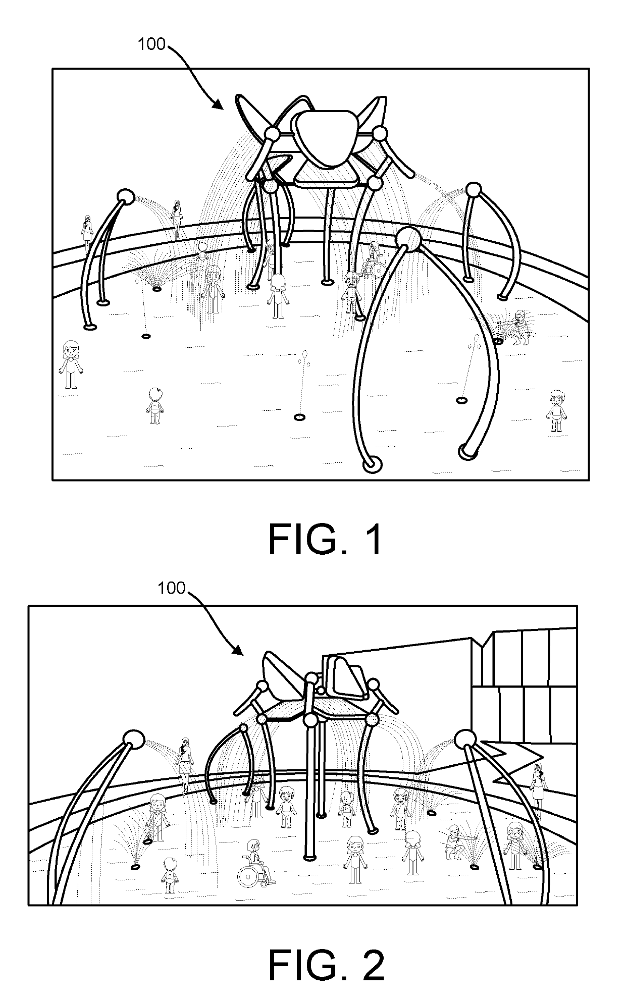 Water effect play units and structures