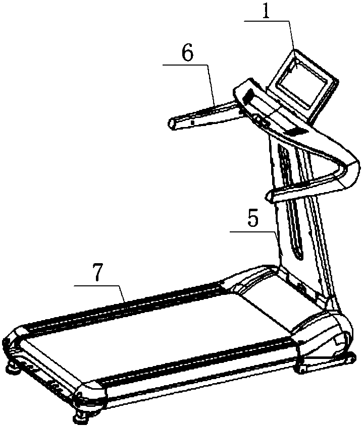 Treadmill assembly and meter head rotation structure