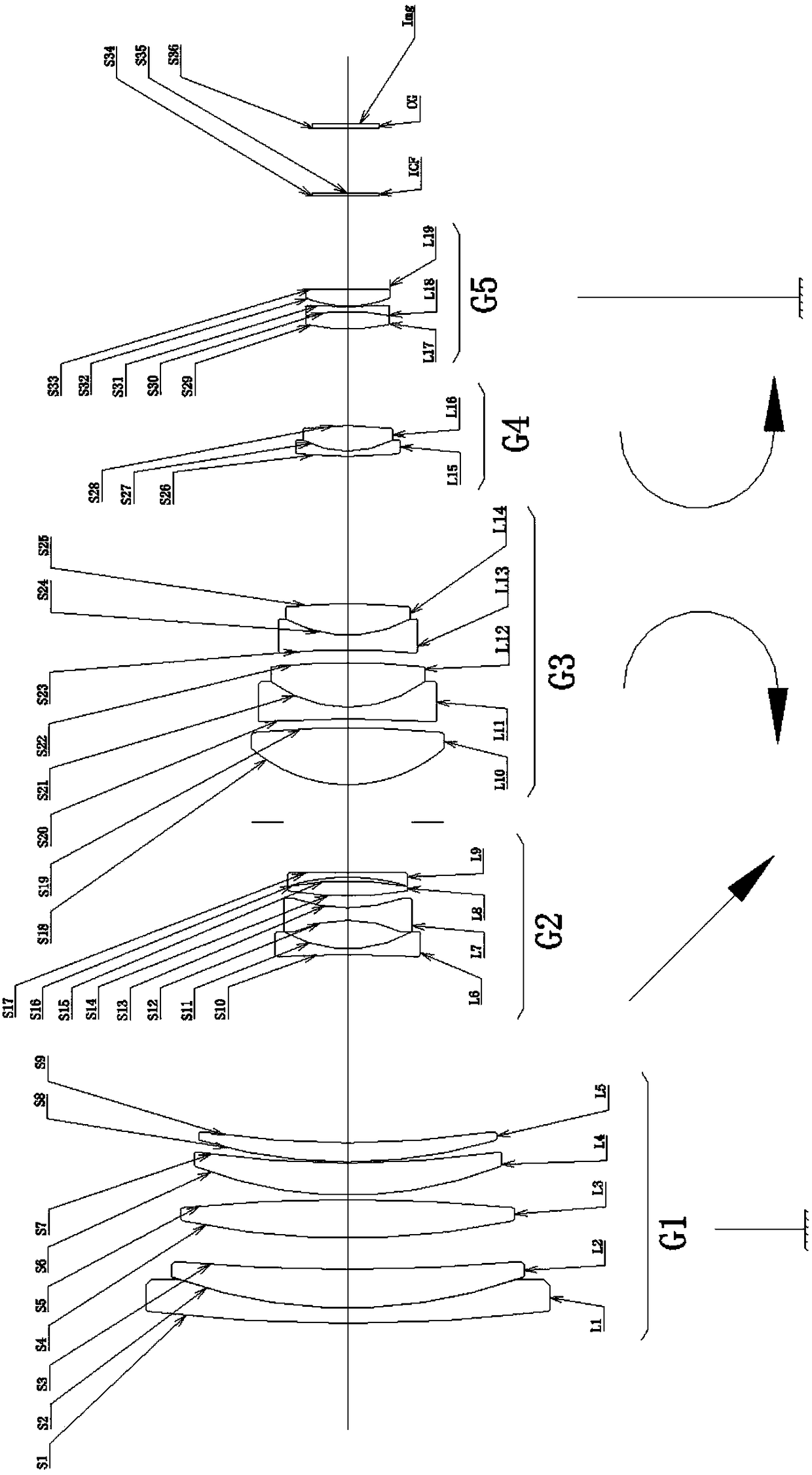 Optical system lens