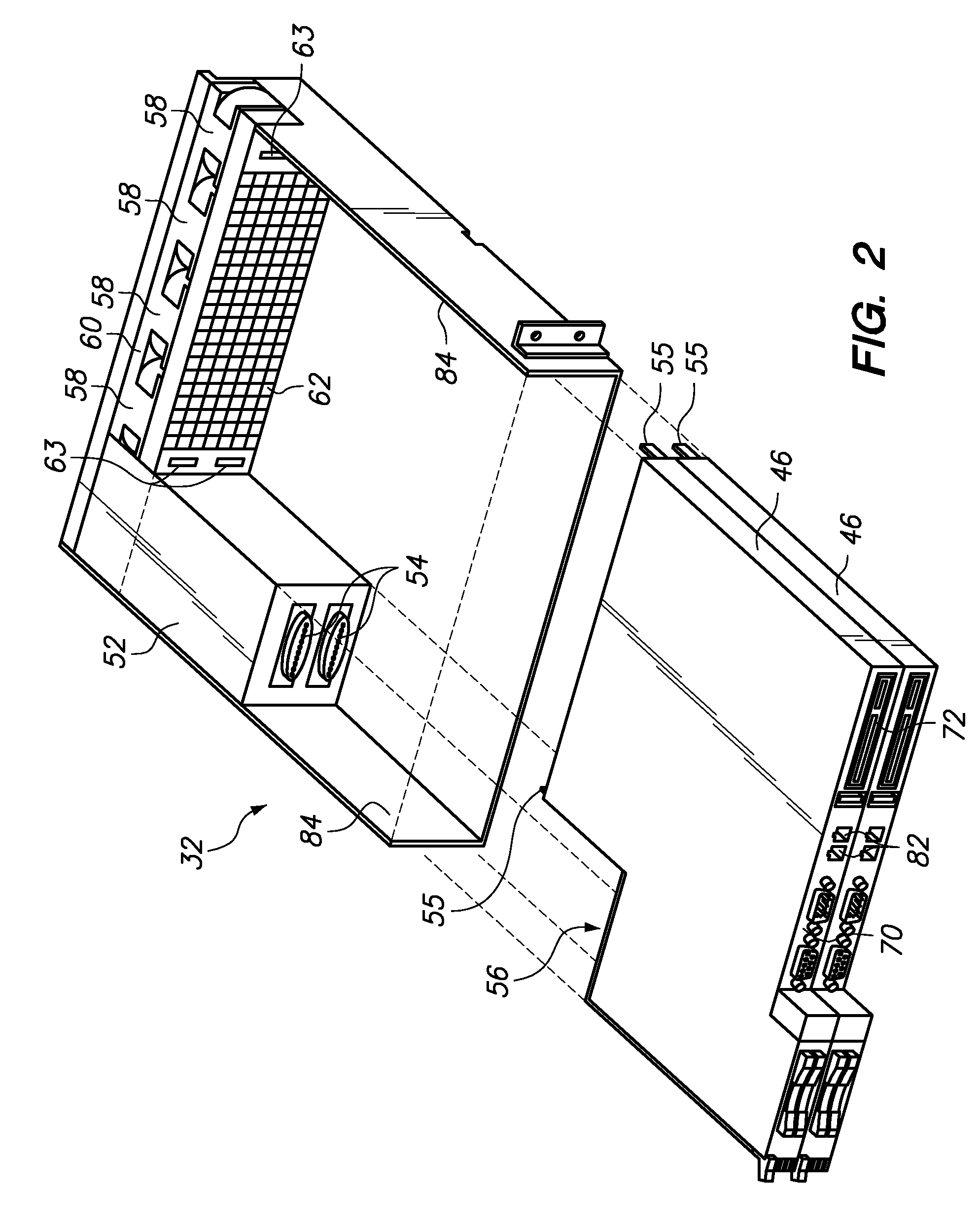 Variable position dampers for controlling air flow to multiple modules in a common chassis