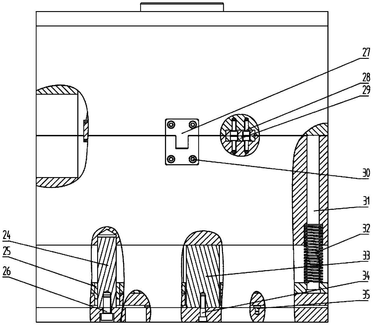 A multi-directional core-pulling injection mold for spherical skeleton parts