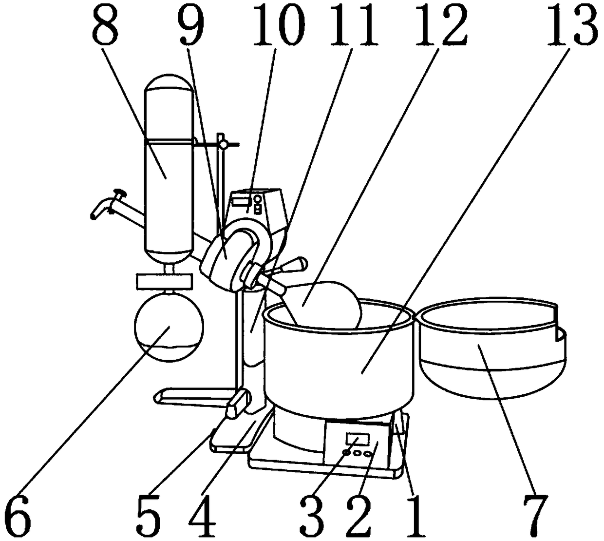 Warm bath type rotary evaporator for purifying pharmaceutical intermediate