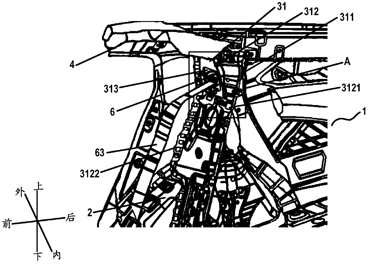 Seat belt retractor installation structure