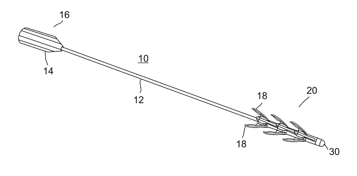 Device and method for removing occlusions in a biological vessel