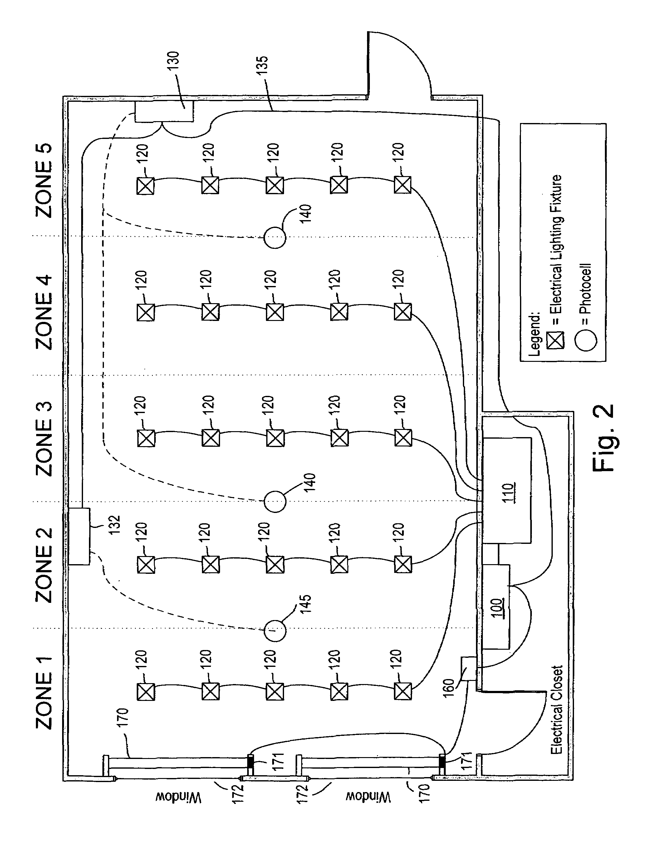 System to control daylight and artificial illumination and sun glare in a space