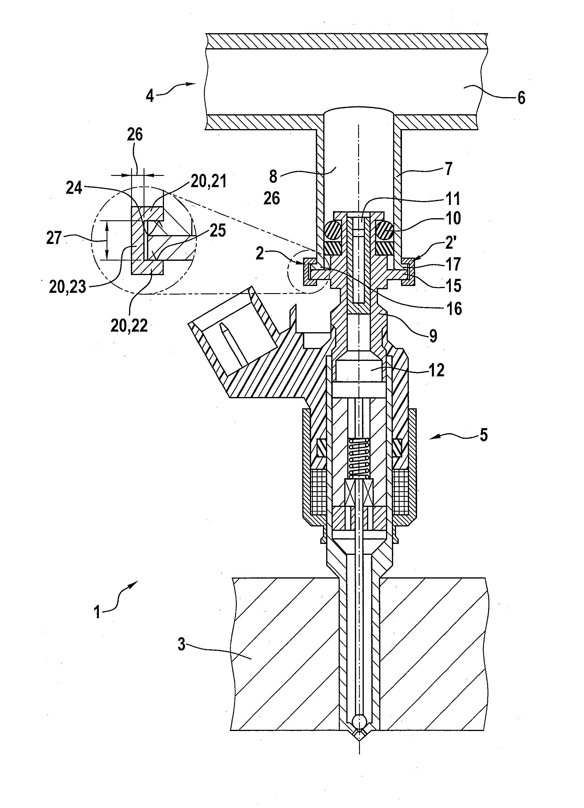 Fuel injection system having a fuel-carrying component, a fuel injector and a connecting element