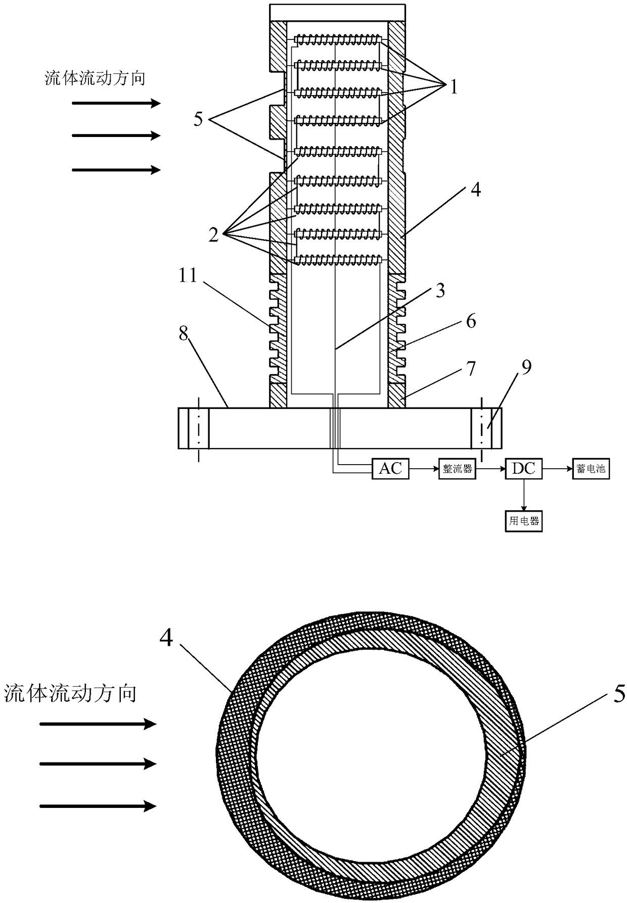 Water flow direction fixing pipeline hydroelectric module and system and power generation method