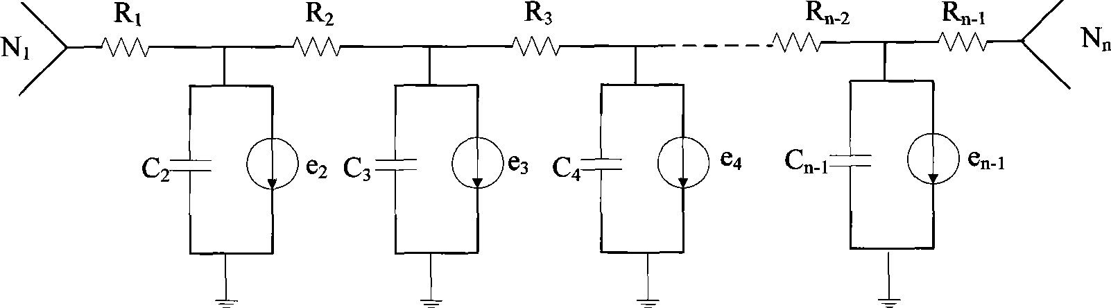 Evaluation method for decoupling capacitor on ASIC sheet based on chain circuit