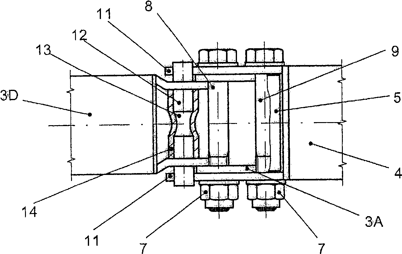 Mechanism for connecting two flanged pipe ends or tube ends