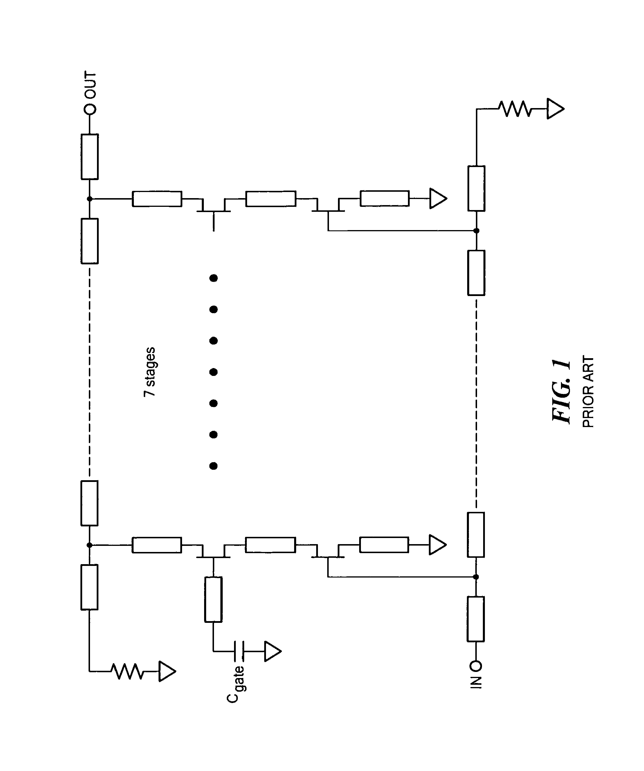 Distributed amplifier with improved stabilization