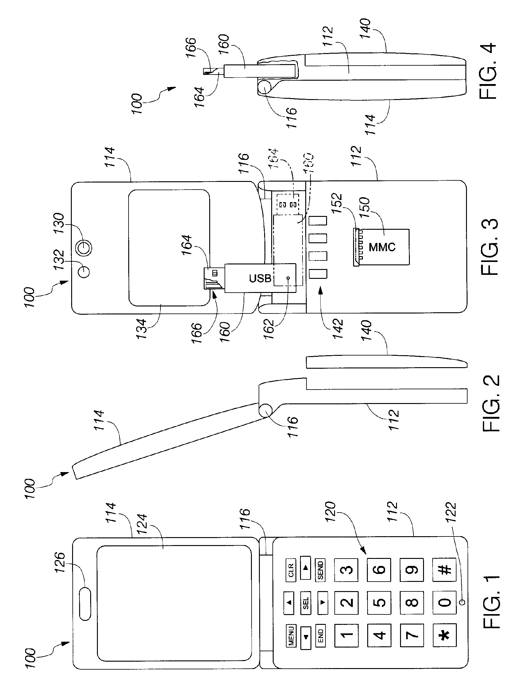 Cellular telephone with integrated USB port engagement device that provides access to multimedia card as a solid-state device