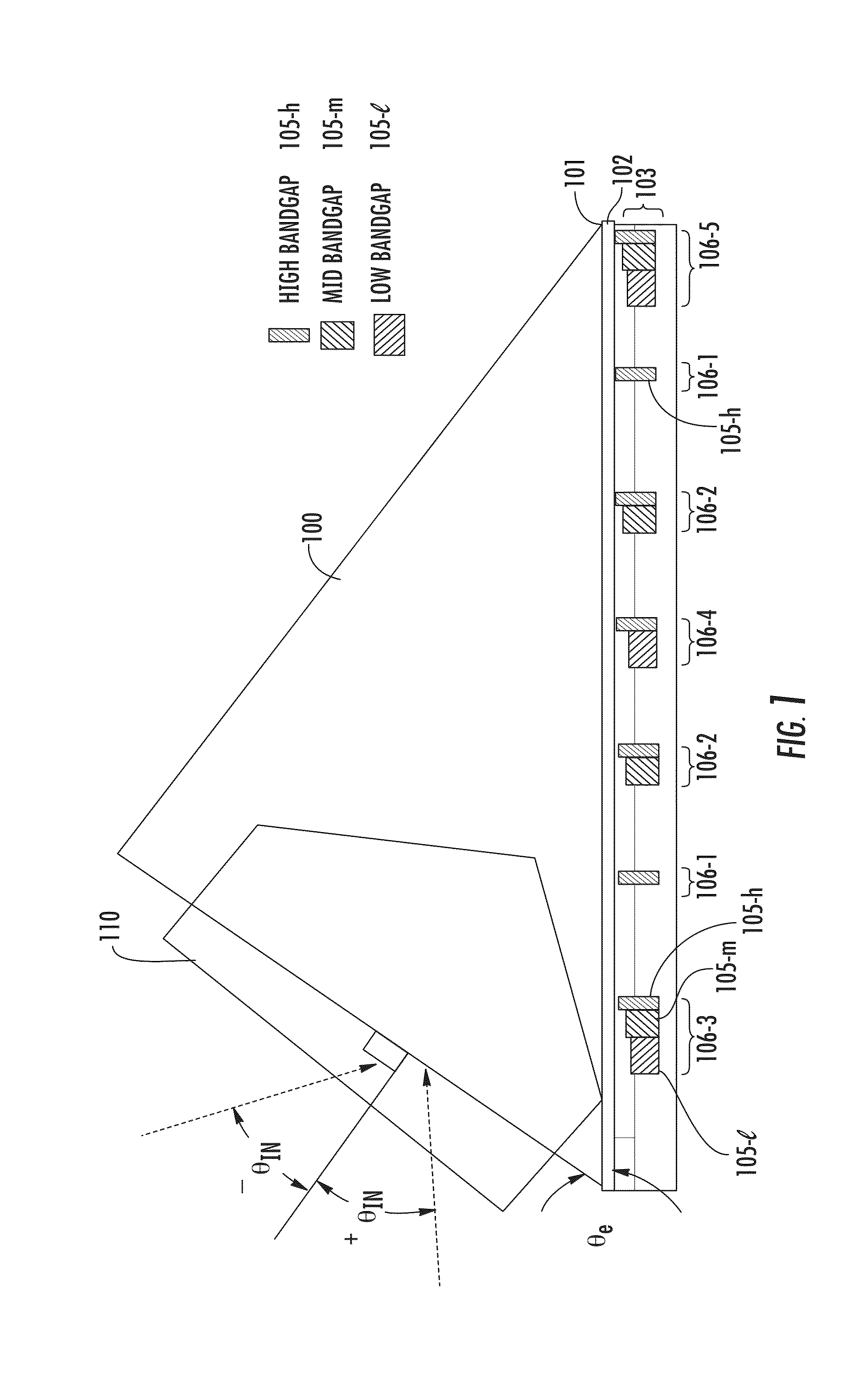 Monolithic broadband energy collector with tir mirror and detector array