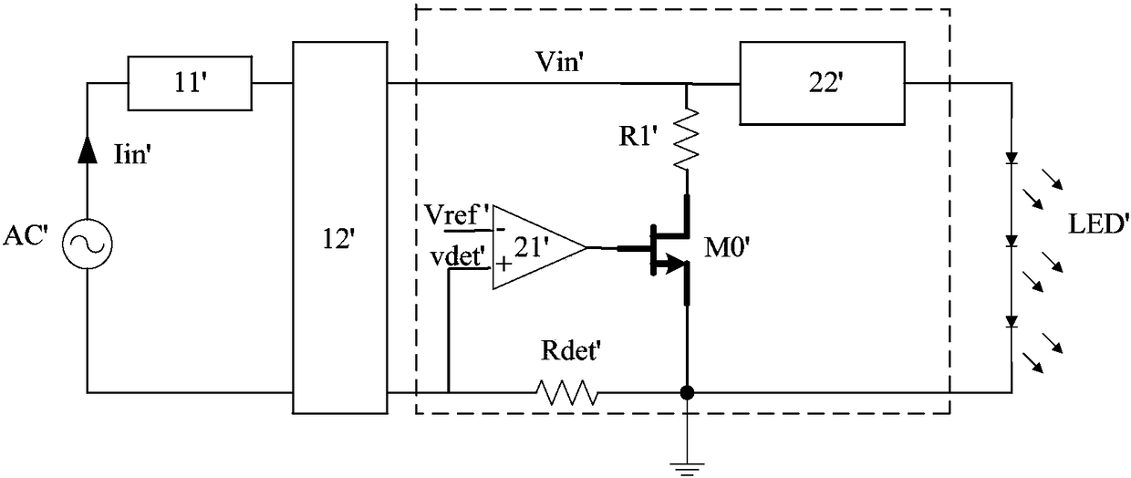 A LED driver chip and circuit for improving compatibility with thyristor dimmer