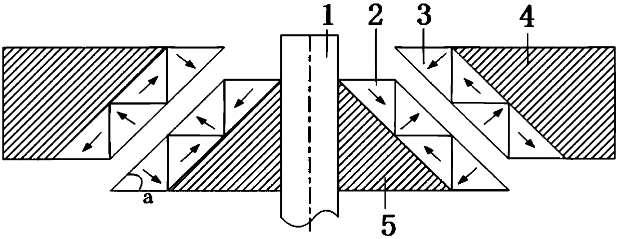 Halbach tapered permanent magnetic bearing composed of triangular section permanent magnetic ring