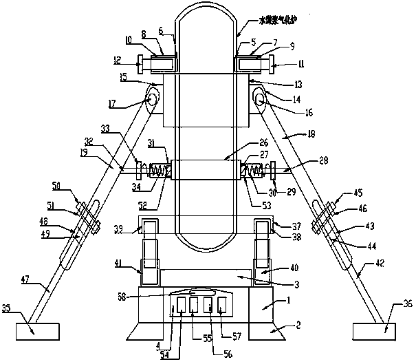 High-stability installation structure applied to coal water slurry gasifier