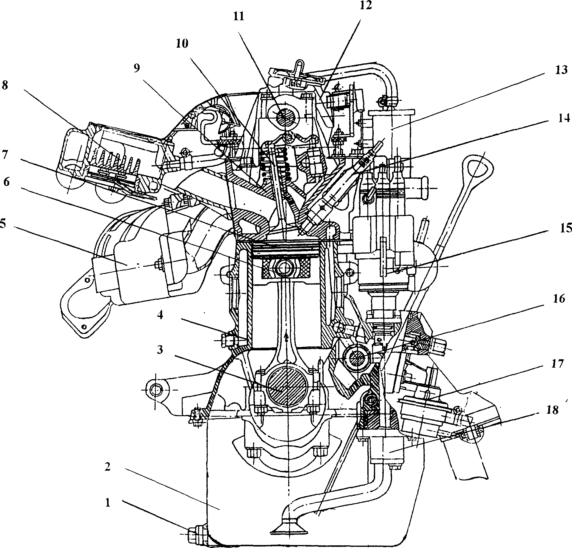 Combined piston gas ring internal combustion engine