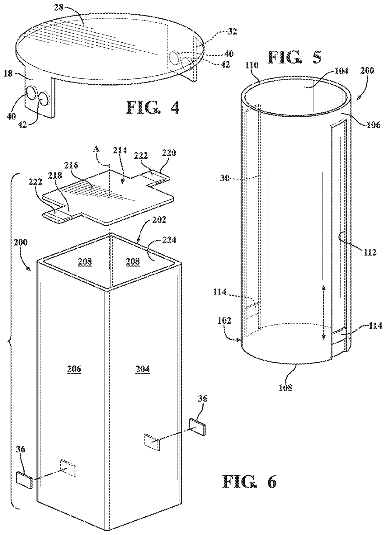 Container with a lifting device for moving contents with the container