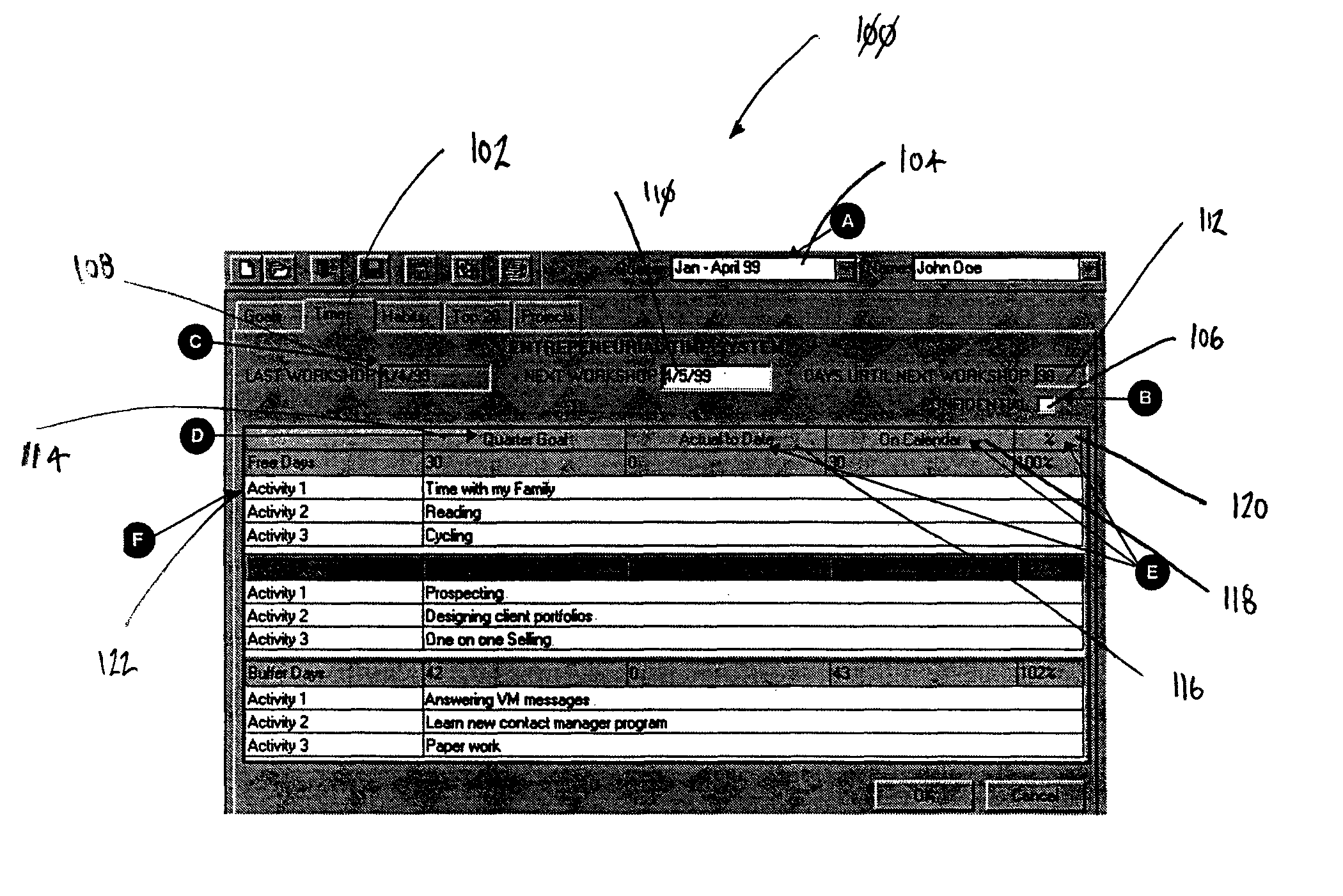 Project management system for aiding users in attaining goals