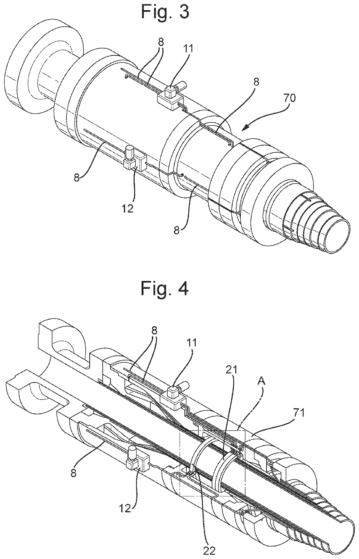 Flexible pipe connector suitable for effecting control and forced circulation of anticorrosive fluids through the annulus of the flexible pipe