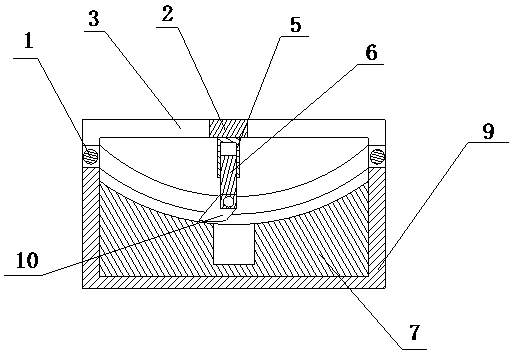 LED touch screen display diaphragm mounting structure for curved surface