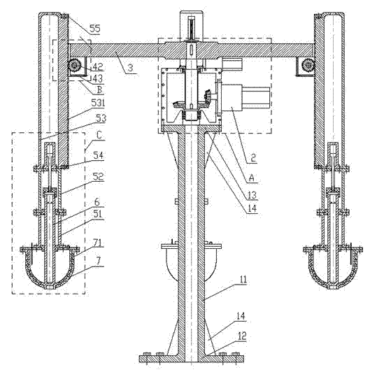 A rotary four-station clean grouting machine