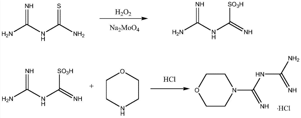 A kind of synthetic method of morpholine amididine hydrochloride