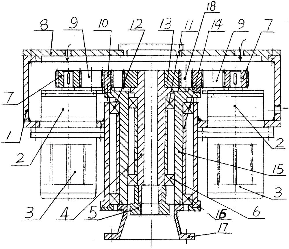 Speed reducer of motor reversely-arranged bidirectional output piling machine