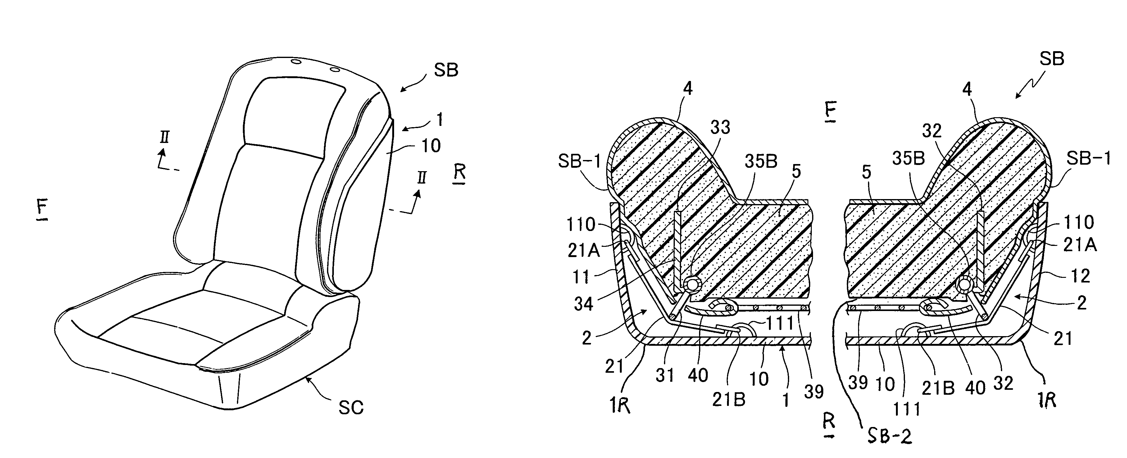 Seat back of automotive seat with back board