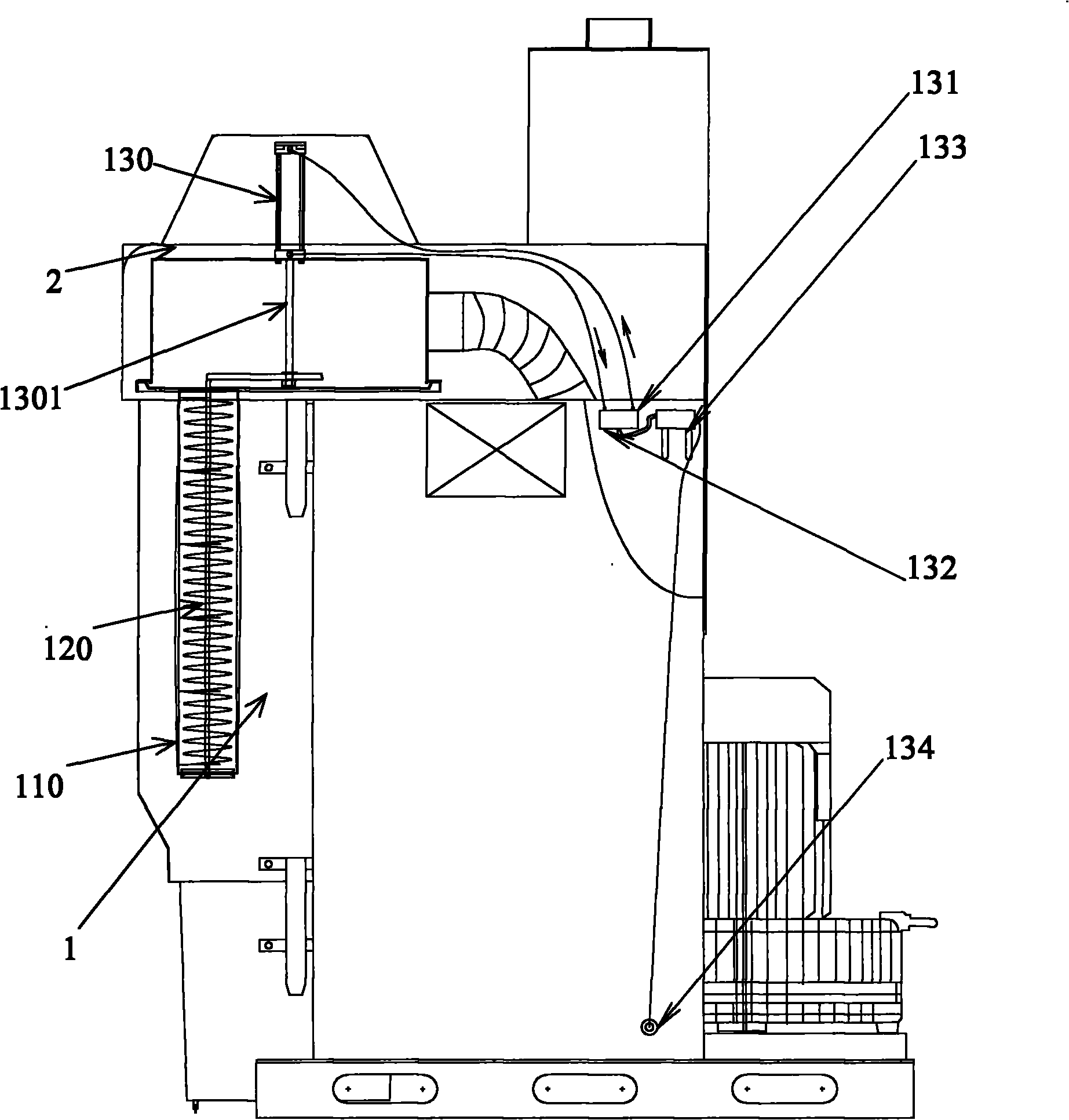 High negative pressure welding smoke dust purification device and deashing method thereof