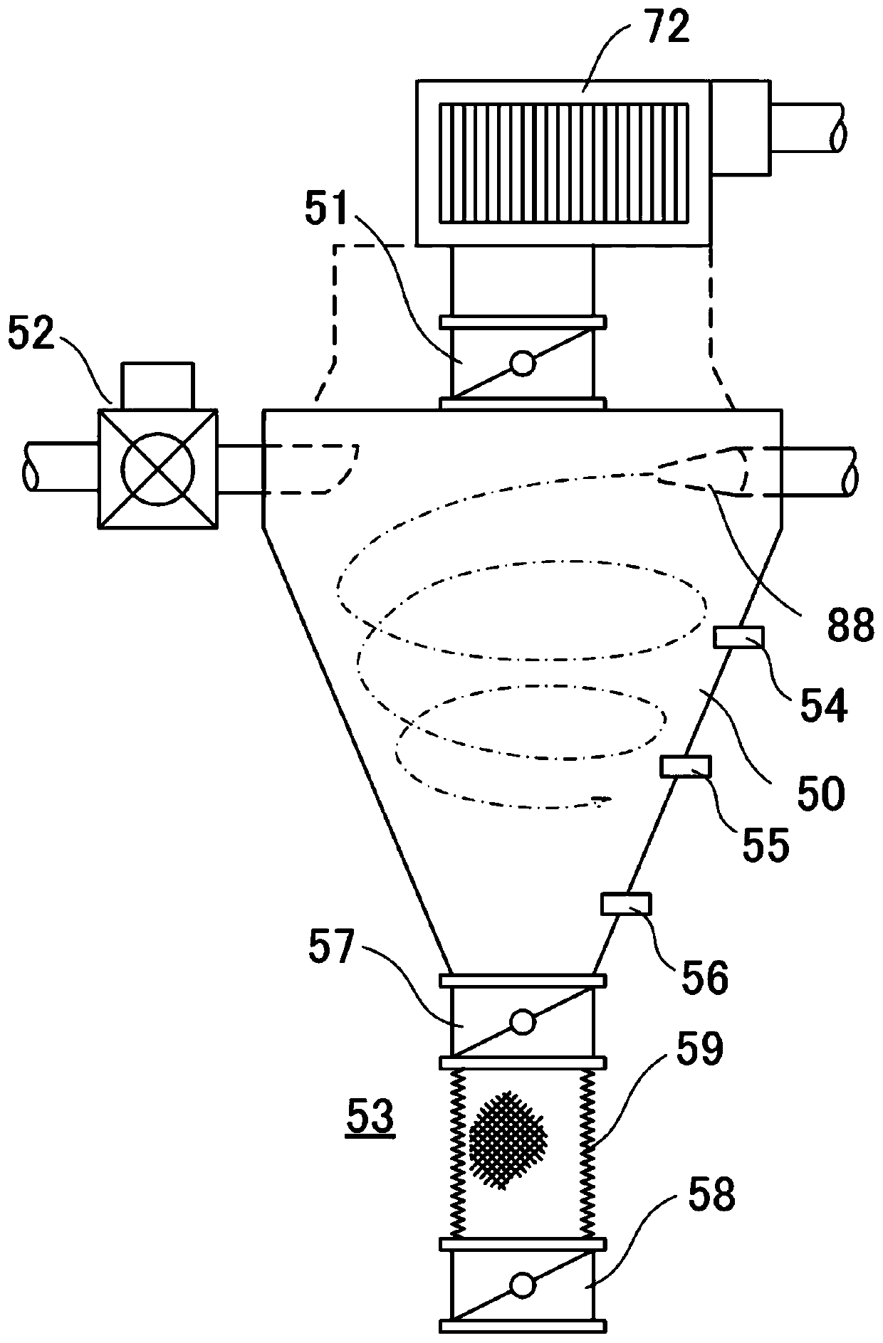 Powder supply device for supplying powder to container of food processing machine