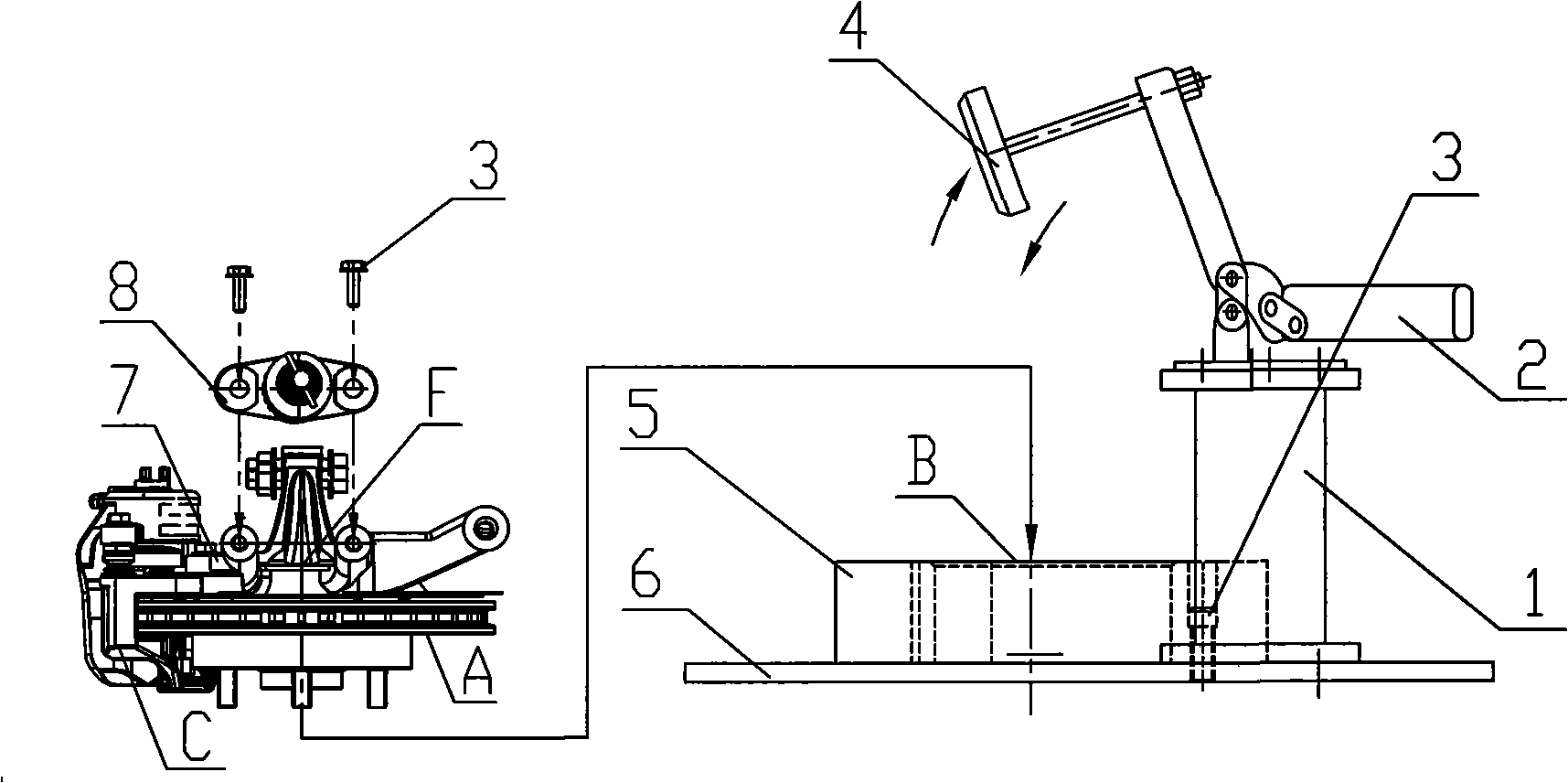 Front brake subassembly clamper for vehicle