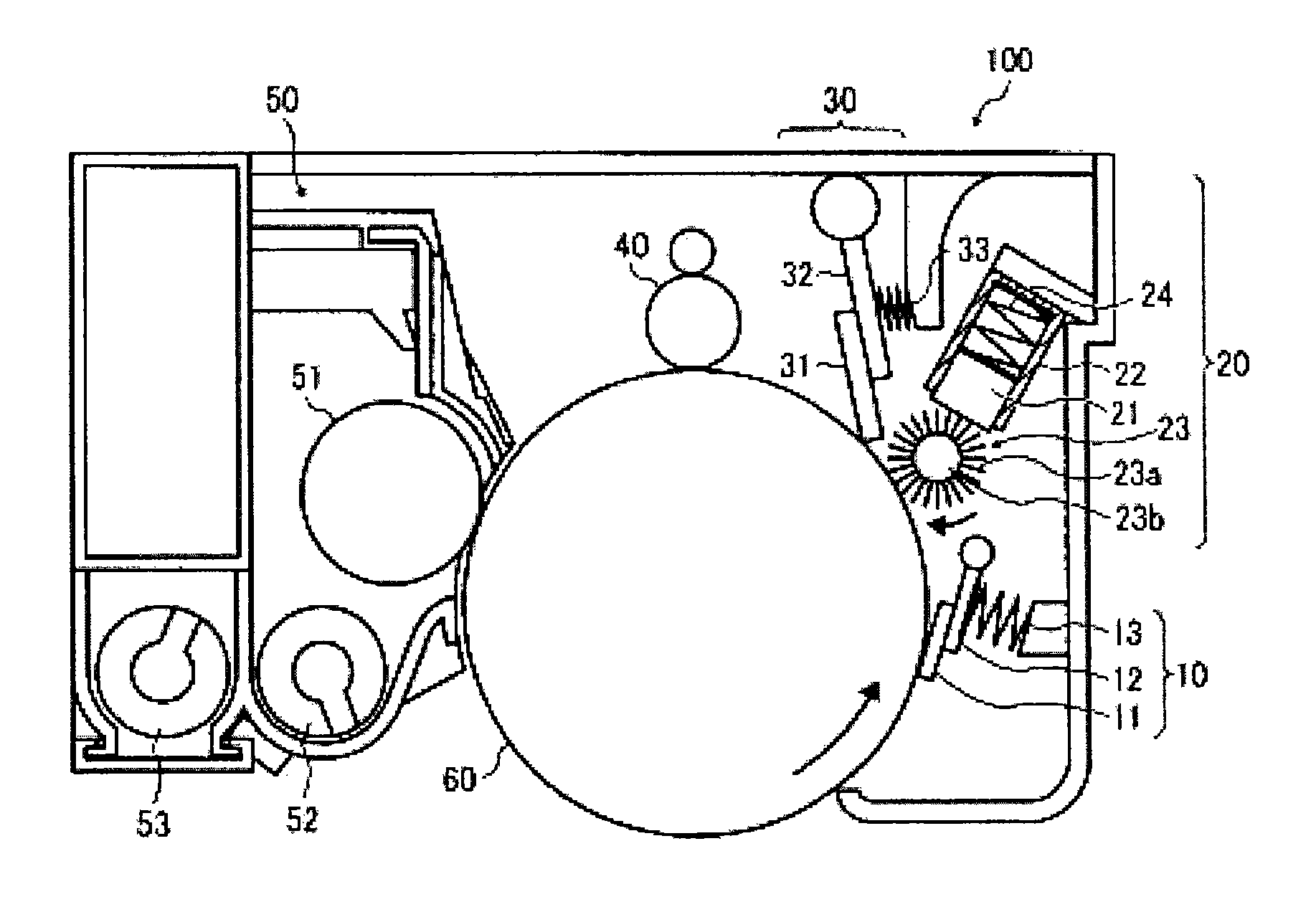 Image bearing member to which boron nitride is attached