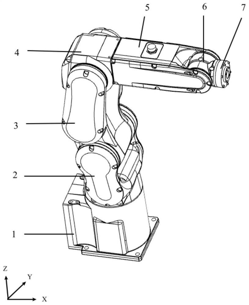 Rigid-flexible coupling model modeling simulation method for six-degree-of-freedom industrial robot