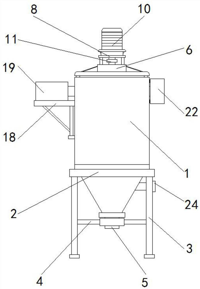 Built-in cyclone type bag-type dust collector