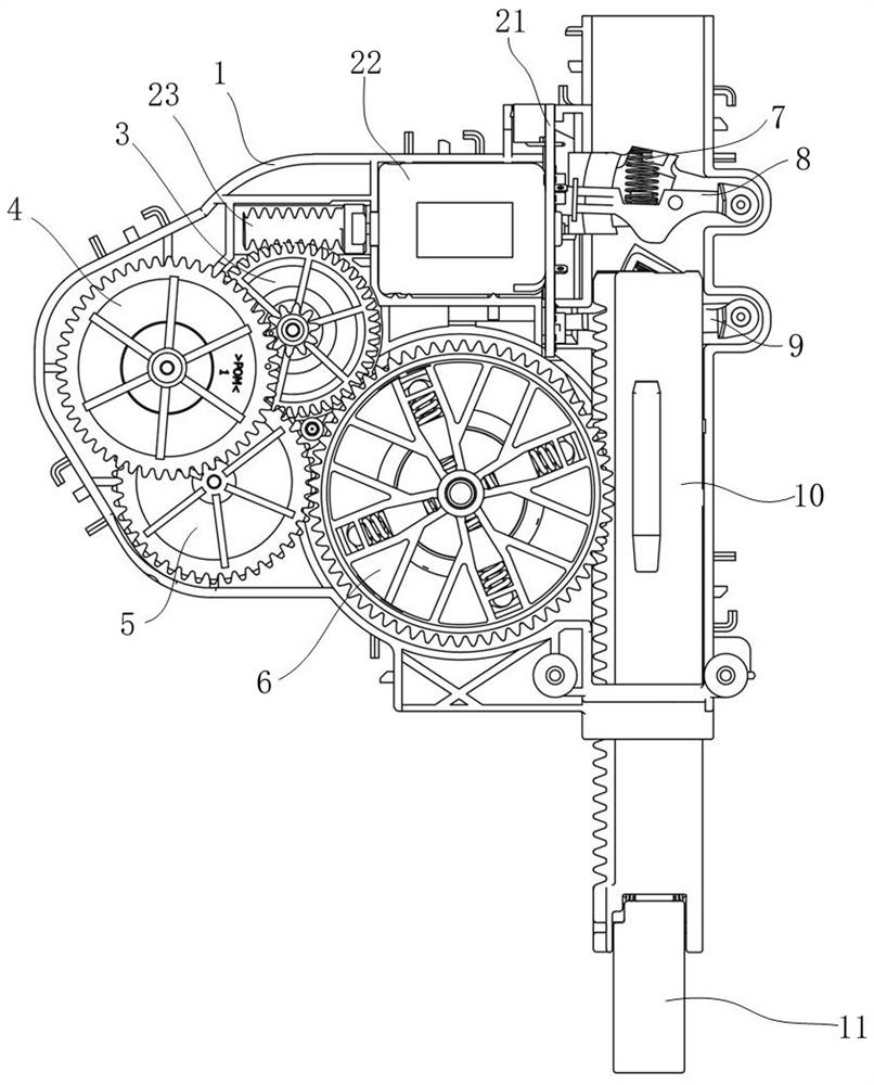 Actuating mechanism with automatic door opening and closing function