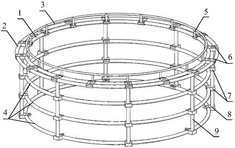 Pipe rack type cage-shaped large-sized anti-flow wind and wave resisting aquaculture net cage