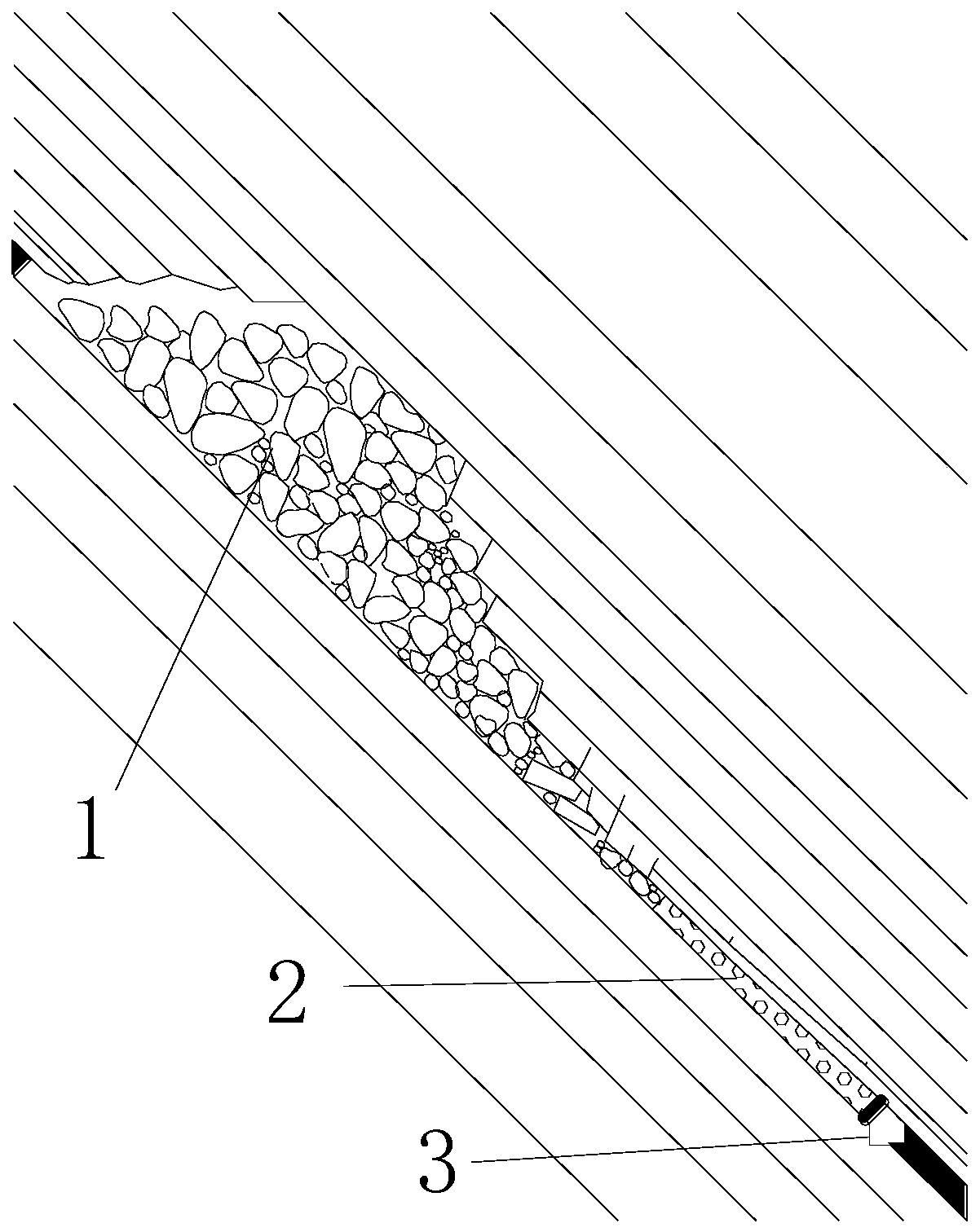 Non-coal-pillar mining method and system for partial filling of working face in large-dip-angle coal seam