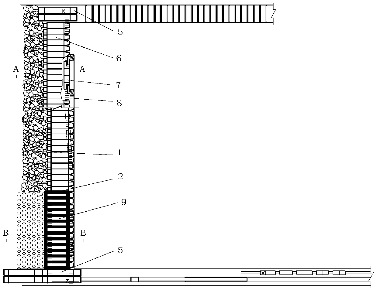 Non-coal-pillar mining method and system for partial filling of working face in large-dip-angle coal seam