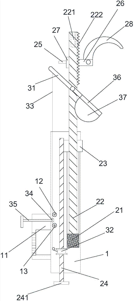 Novel fruit tree pruning shear capable of stretching and drawing back conveniently