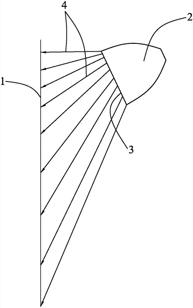 Light distribution system for strip-shaped LED lamp