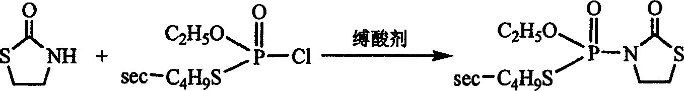 Synthesis method of (R,S)-S-secondary butyl o-ethyl-2-oxo-1,3-thiazolidine-3-thiosulphate