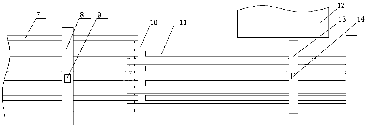 Brick blank grouping and transporting device of secondary stacking burning system
