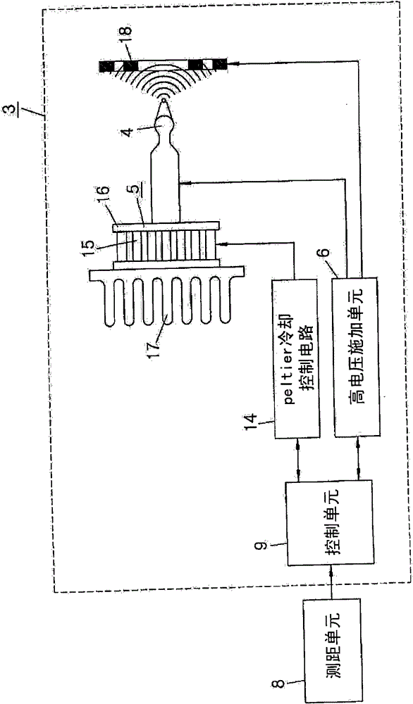 Electrostatic atomizer for use in a motor vehicle