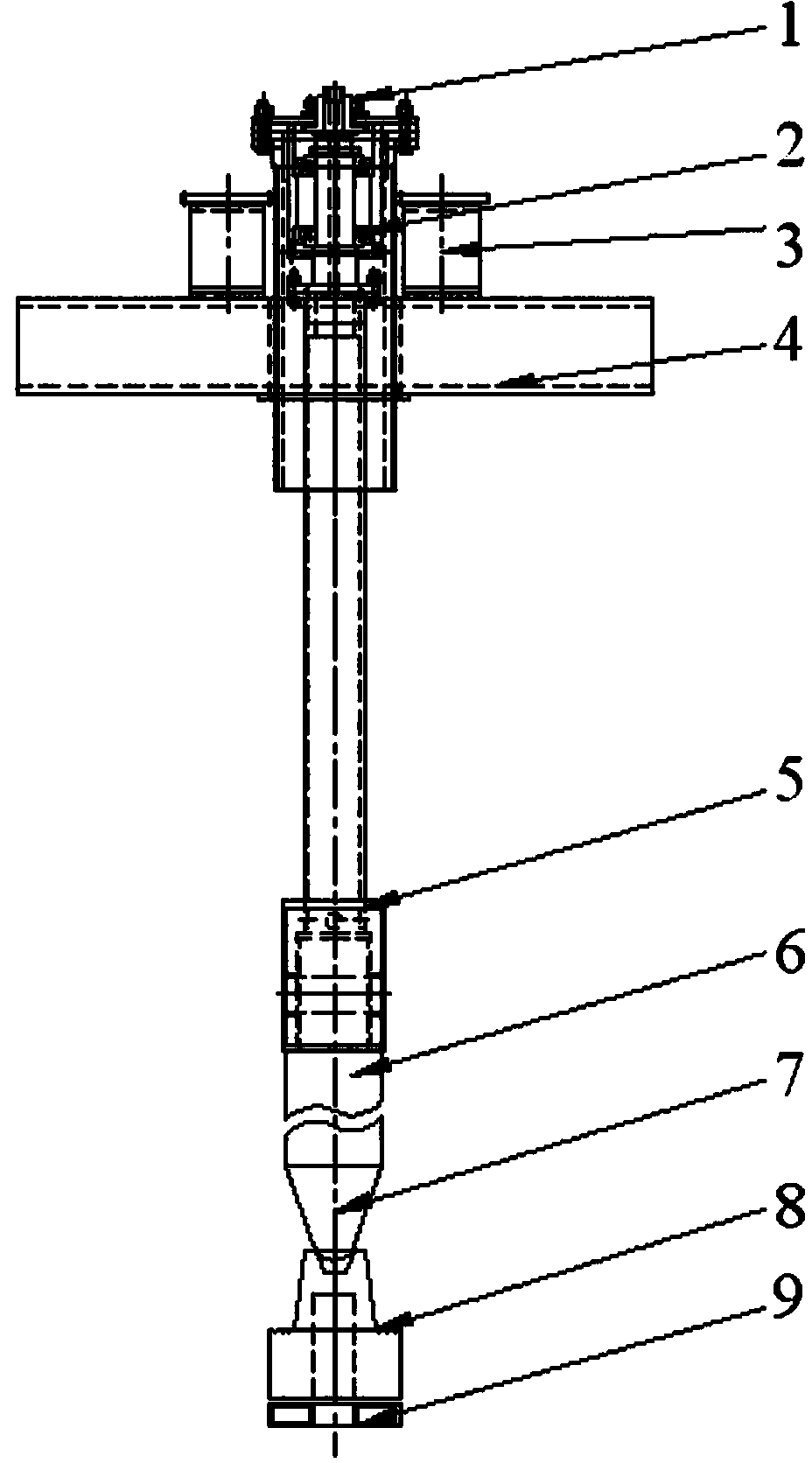 Flow control device for induction furnace to produce mineral cotton, rock wool, glass ceramics, cast stone products and the like
