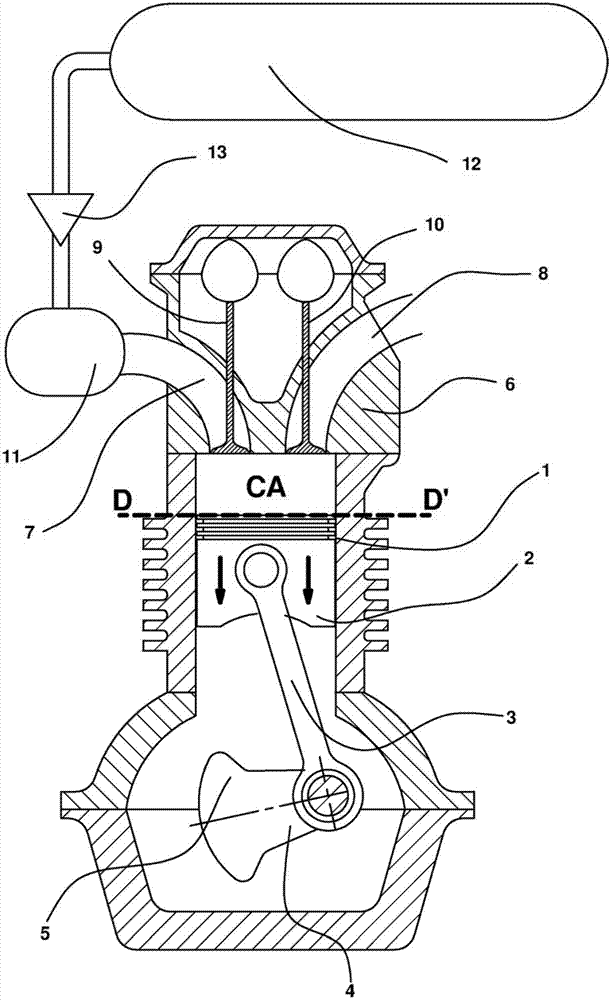 Mono-energy and/or dual-energy engine with compressed air and/or additional energy, comprising an active chamber included in the cylinder